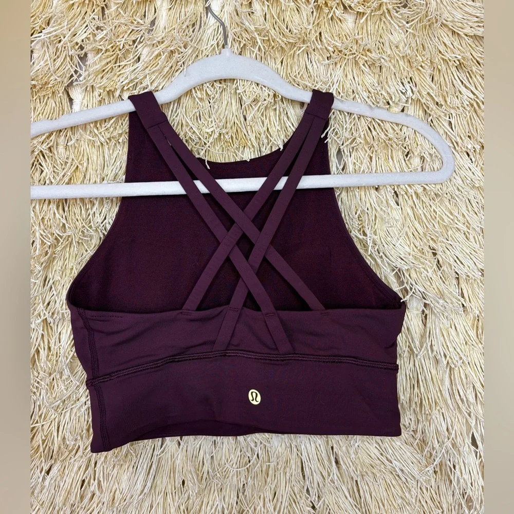 SOLDLululemonRARE NWOTđEnergy Bra High-Neck Longlineâ¨Lunar New Year Cassisâ¨sz 4 - Picture 13 of 16